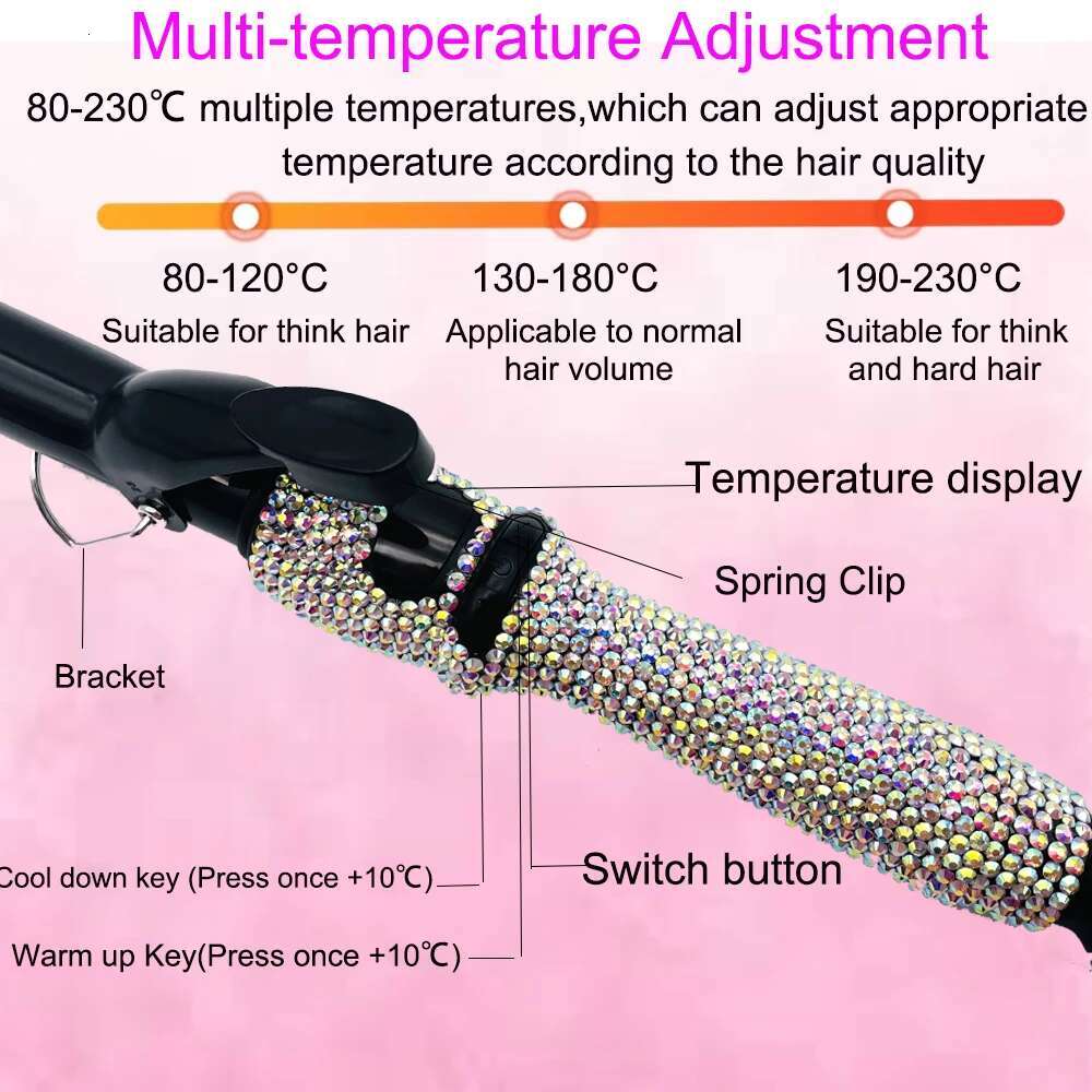 Irons with Clips Rhie Curg Wands for Long Lasting Curls or Waves modelador de cachos boucleur cheveux