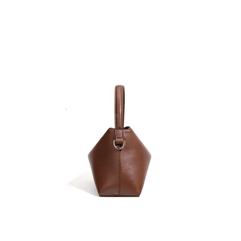 Genuine Leather Boston 2025 Niche Design High Quality Sheepskin Dumpg Ins Fashion Ladies Portable Shoulder Bag