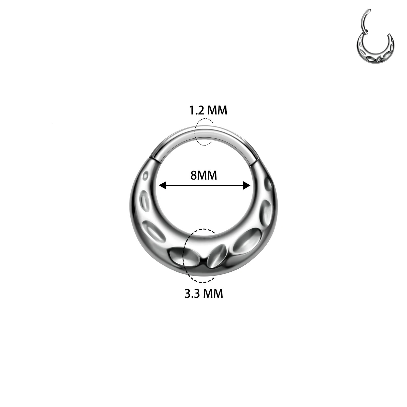 ASTM F136 G23 Piercing Septum Nose Ring Hoop 16G Bags Helix Cartilage Clicker Tragus Earrings Jewelry 250103