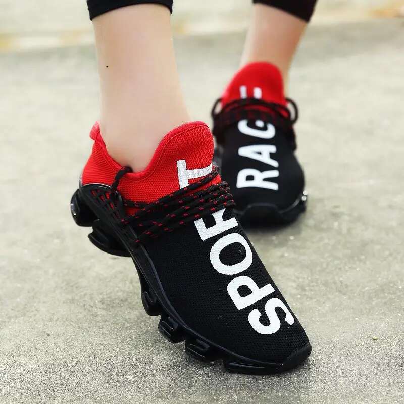 Large Size Summer Damping Wo men's Run ning Men Sport Sneakers Woman Sports Shoes Women Black Red Kids Trai ners Gym GME-1839