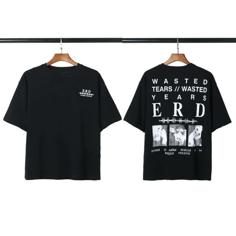 New Melancholic Rich Second Generation Alphabet Portrait Printed Loose Casual Short sleeved T-shirt Brand Men's and Women's Trendy