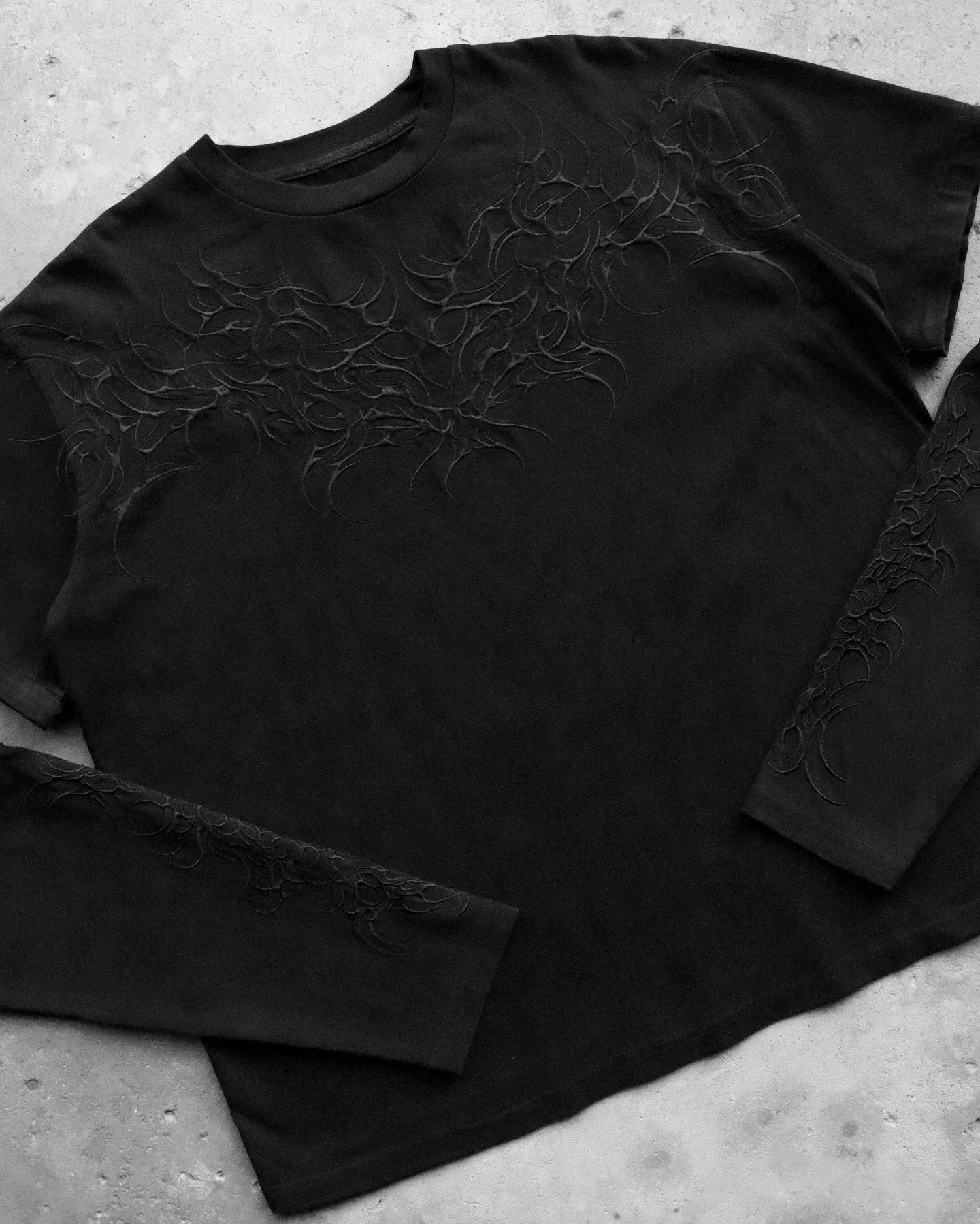 Onlycurse Fashion Long Sleeves T Shirt Y2K Hip Hop Embroidery Loose Sweatshirt Men Women Pure Cotton Round Neck Tops 250103wtt