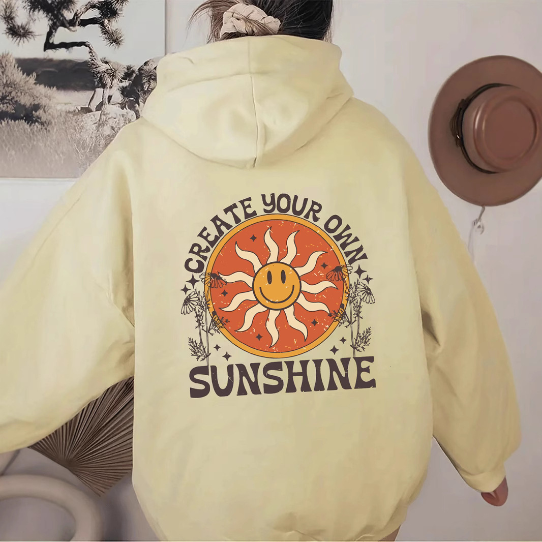 European Style Off Shoulder Sleeves S - --5XL Women's Fleece Hoodie Plain Letter Printed Kangaroo Pocket