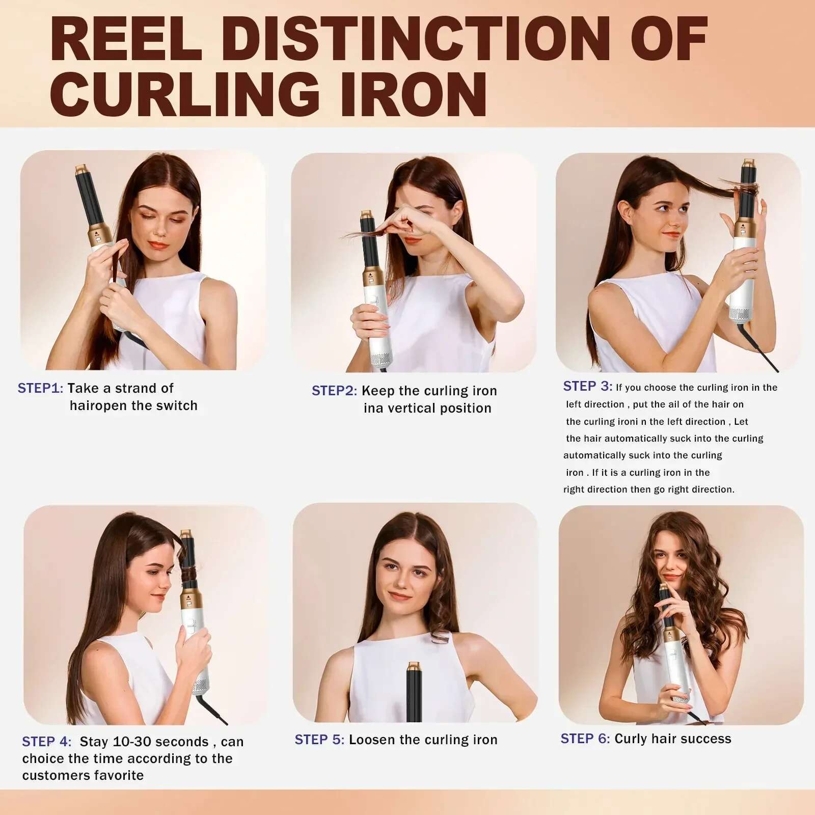 Professional 5 in 1 Hair Styler High Speed Hot Air Brush Powerful Blow Dryer Multifunctional Constant Negative Ions