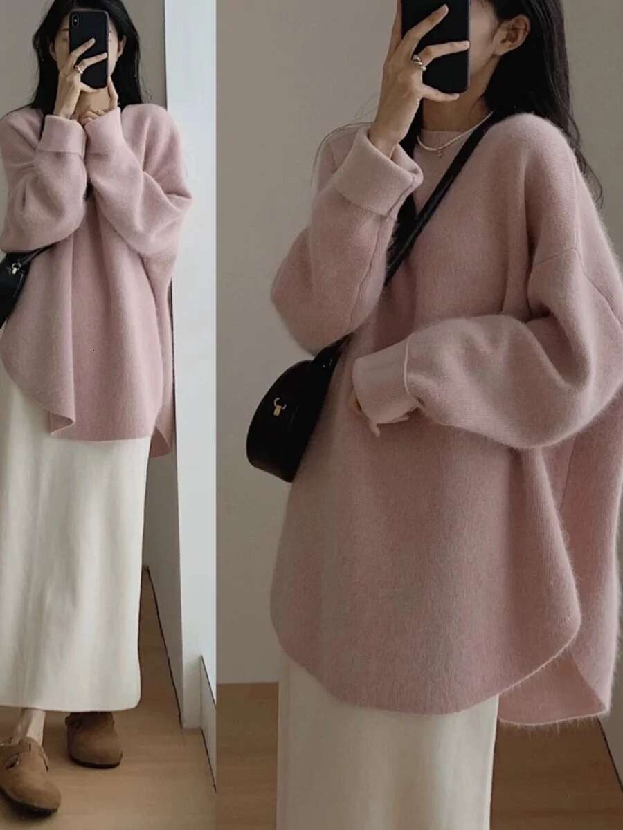 Women Black Gothic Pullover Knitted Haruku Y2k Long Sleeves Sweater Jumper Vintage 2000S Aesthetic Clothes 2024