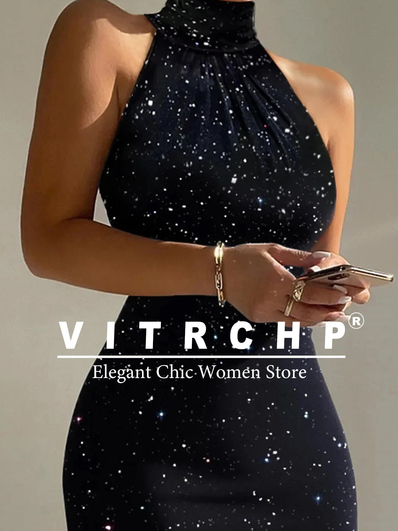Sparkling Evening Dress Long Black High Neck Mermaid Womens Evening Dress Slit Formal Party Dress 2025 Years Dress 250103