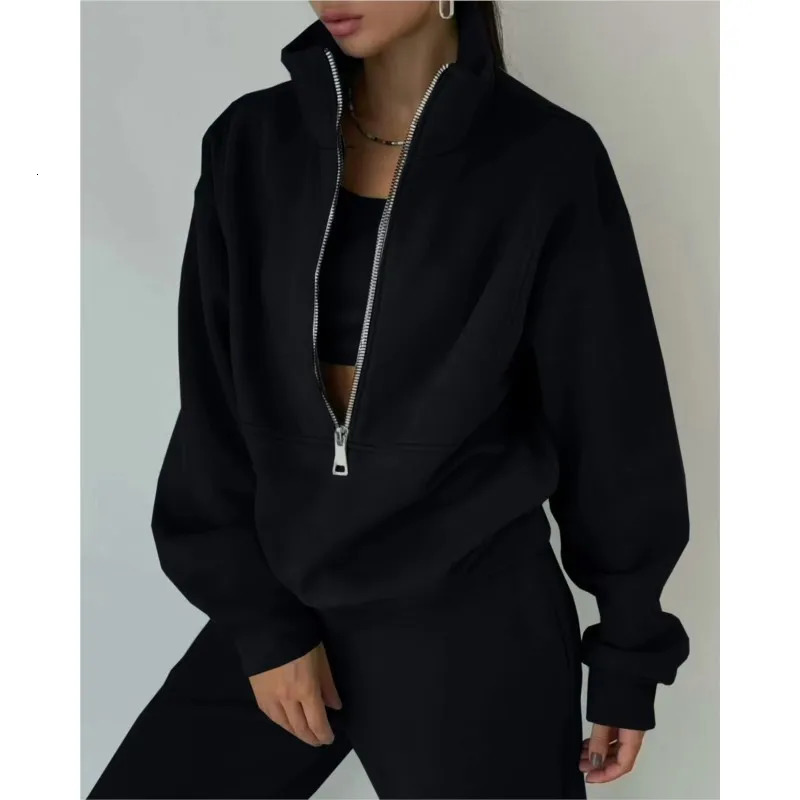fashion comfortable warm two-piece set suitable for sports and casual womens clothing 241230