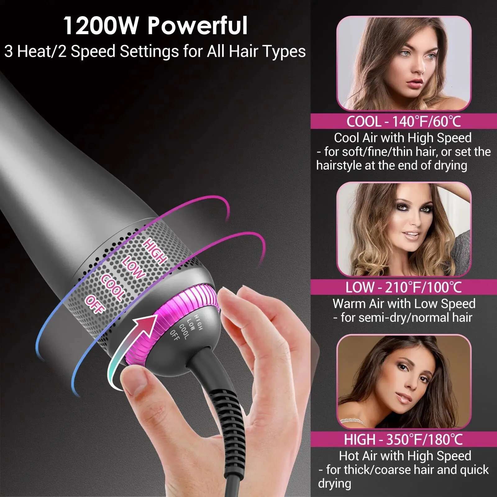 New 3 In 1 Hot Air Brushes Negative Ion Care Straightener Hair Brush Salon Electric Blow Dryer Comb For Women Dropshipping