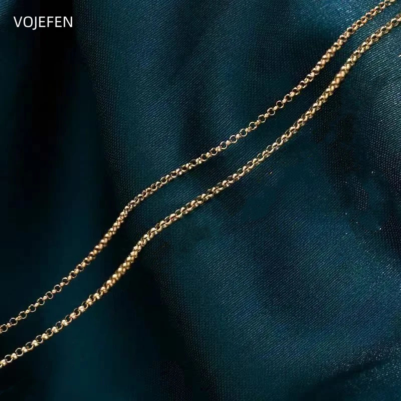 VOJEFEN 14k Gold Chains Necklace er Jewelry Womens Jewelry Au585 Pure Gold Necklaces Accessories Gifts For Women 250106
