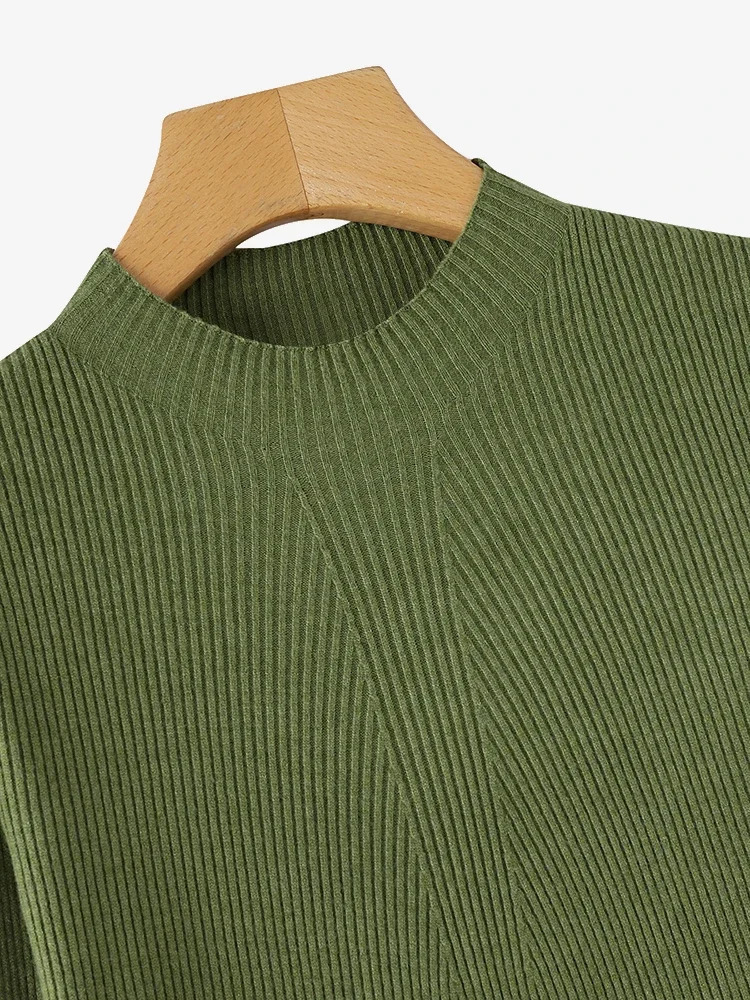 VONDA Women Autumn Tops Solid Color Basic Daily Long Sleeve Casual Loose Warm Knitted Pullover Office Sweater Streetwear 250103