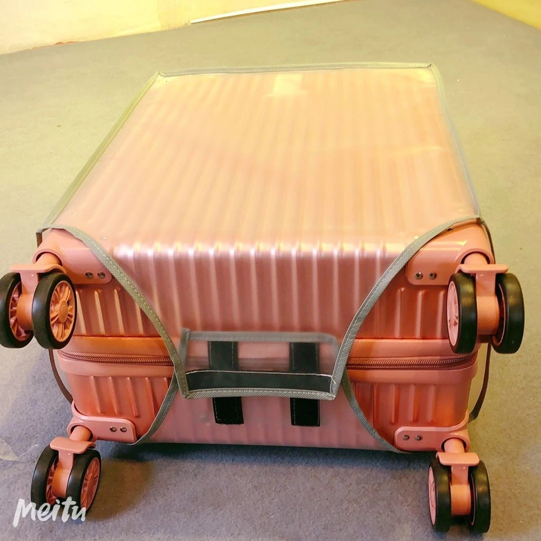 Luggage Cover Transparent PVC Thicken Durable Waterproof Trolley Protective Cover Suitcase Dust Protector Cover Travel Accessory 250103ww12