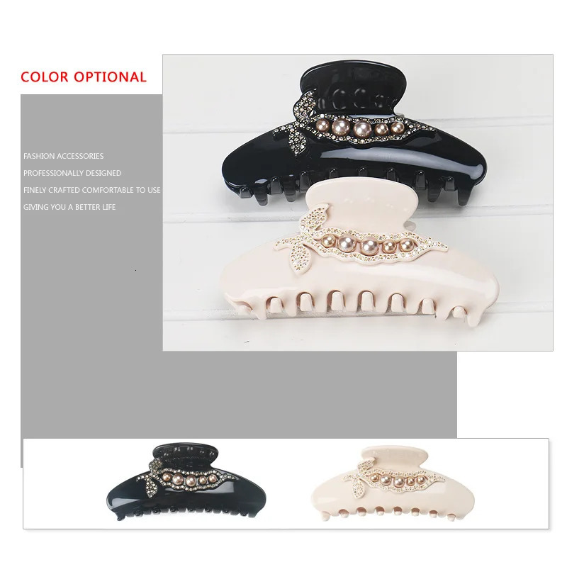 A French Styles Hair Jewelry Ornament Accessory for Women Girls Classic Hair Claw Clip Ponytail Holder for Business Travel Prom 250106