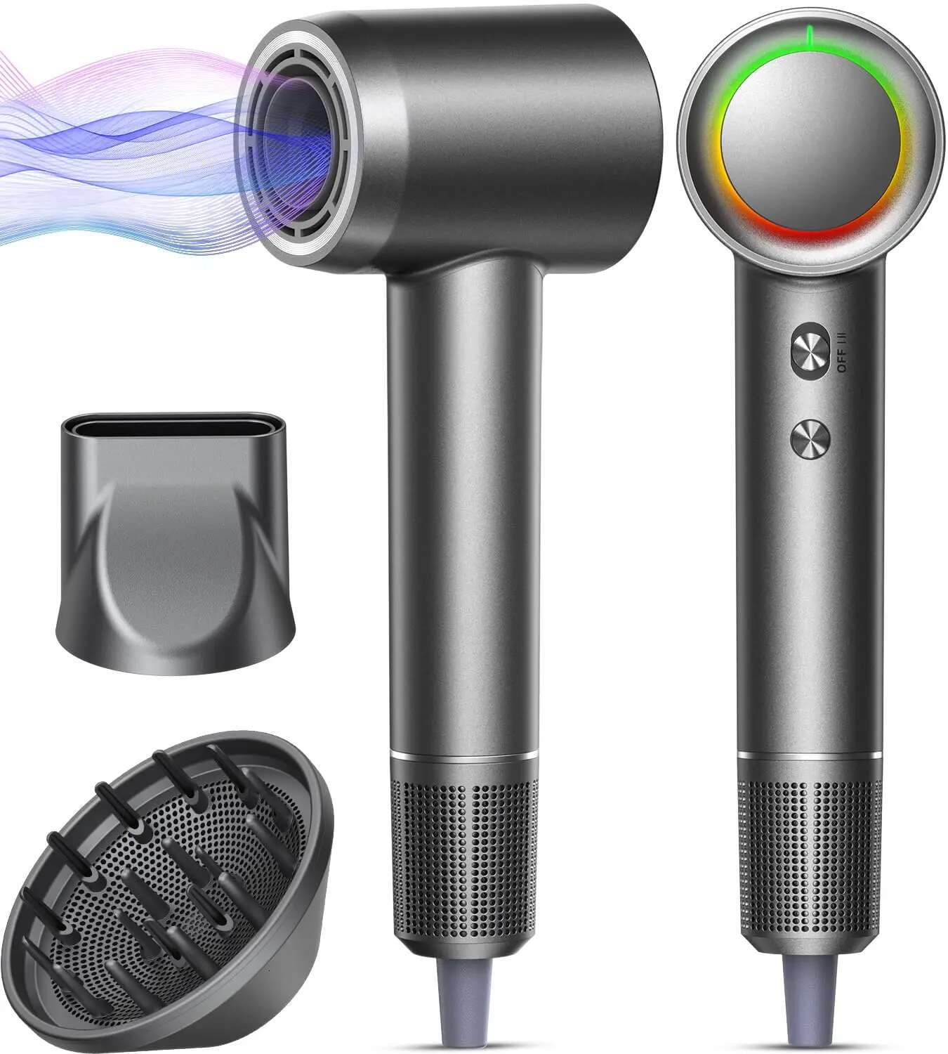 160000 RPM Professional High-Speed Blow 500 Millions Negative Ionic Care Hair Dryer for Fast Drying, Low Noise Thermo-Cont