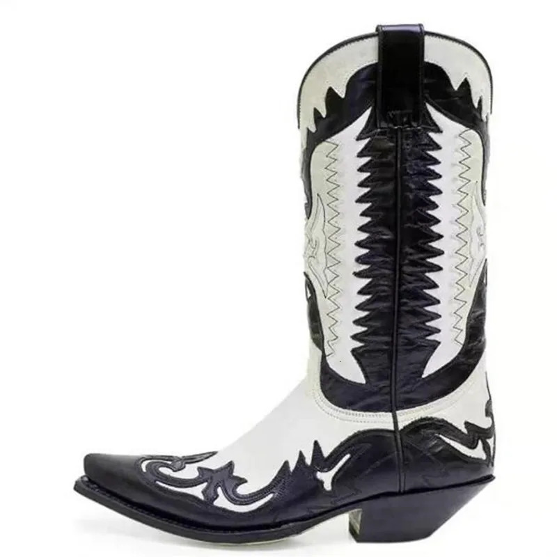 mens style mens boots fashion leather cowboy boots mid-heel motorcycle boots casual high-quality mens boots 38-48 250106