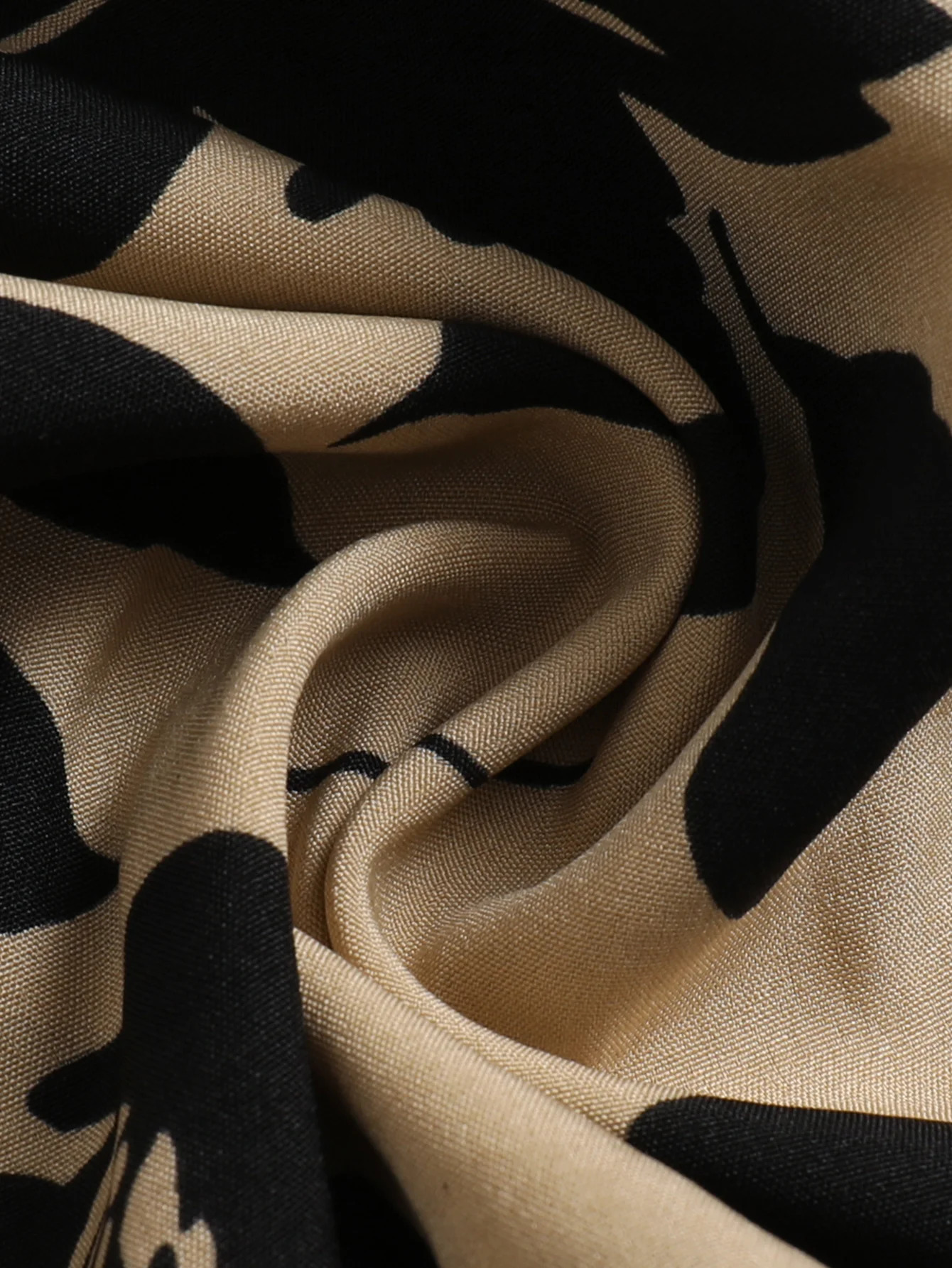 Lace up decorative pleated layered skirt flanged over the knee full printed elastic waist for women 250106