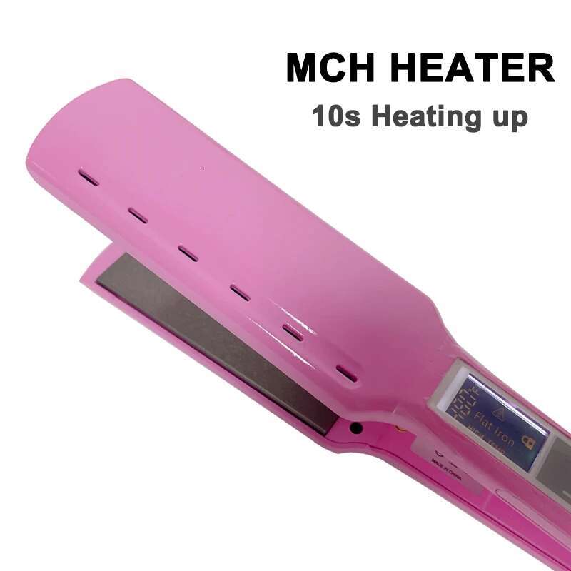 Titanium Flat Iron Touch Screen Technology MCH Wide Plate Brazilian Keratin Treatment 480F Professional Hair Straightener