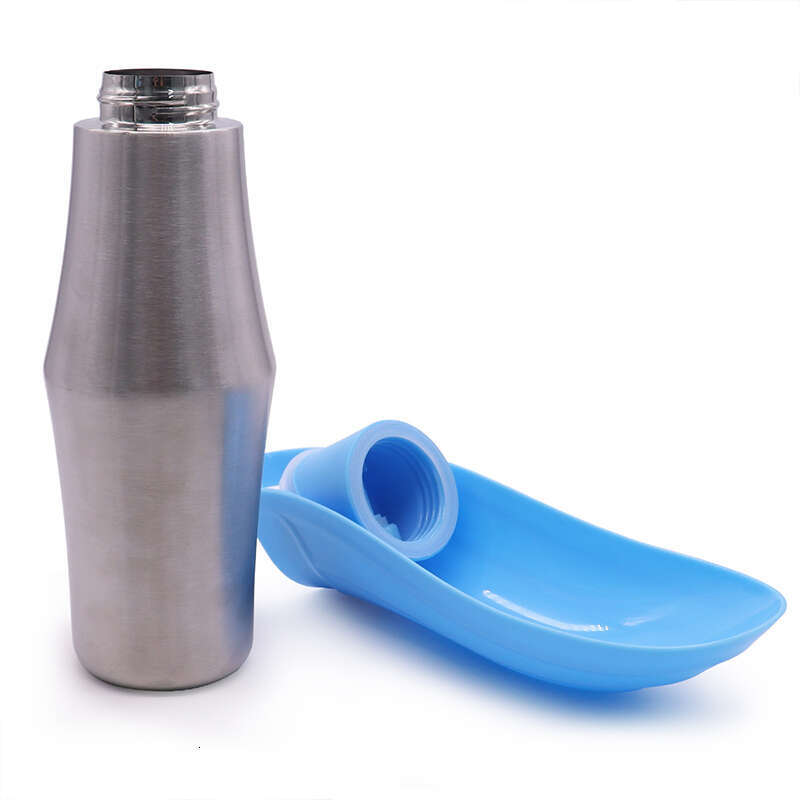 DHPET Dog Water Bottle Portable Stainless Steel Convenient Pet Water Dispenser Leak Proof Puppy Travel Water Bowl for Dog Outdoor Walking Hiking 27OZ