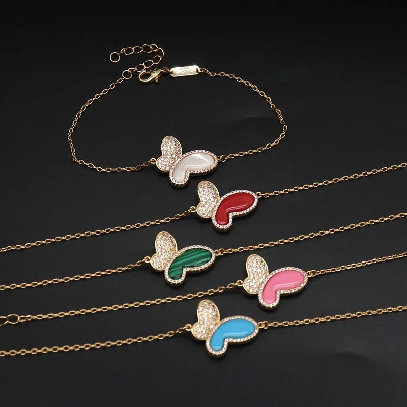 Shiny Butterfly Necklace Exquisite Clavicle Chain For Women Girl Light Ladies Party Neckchain Bracelet Ring Jewelry Set 250102