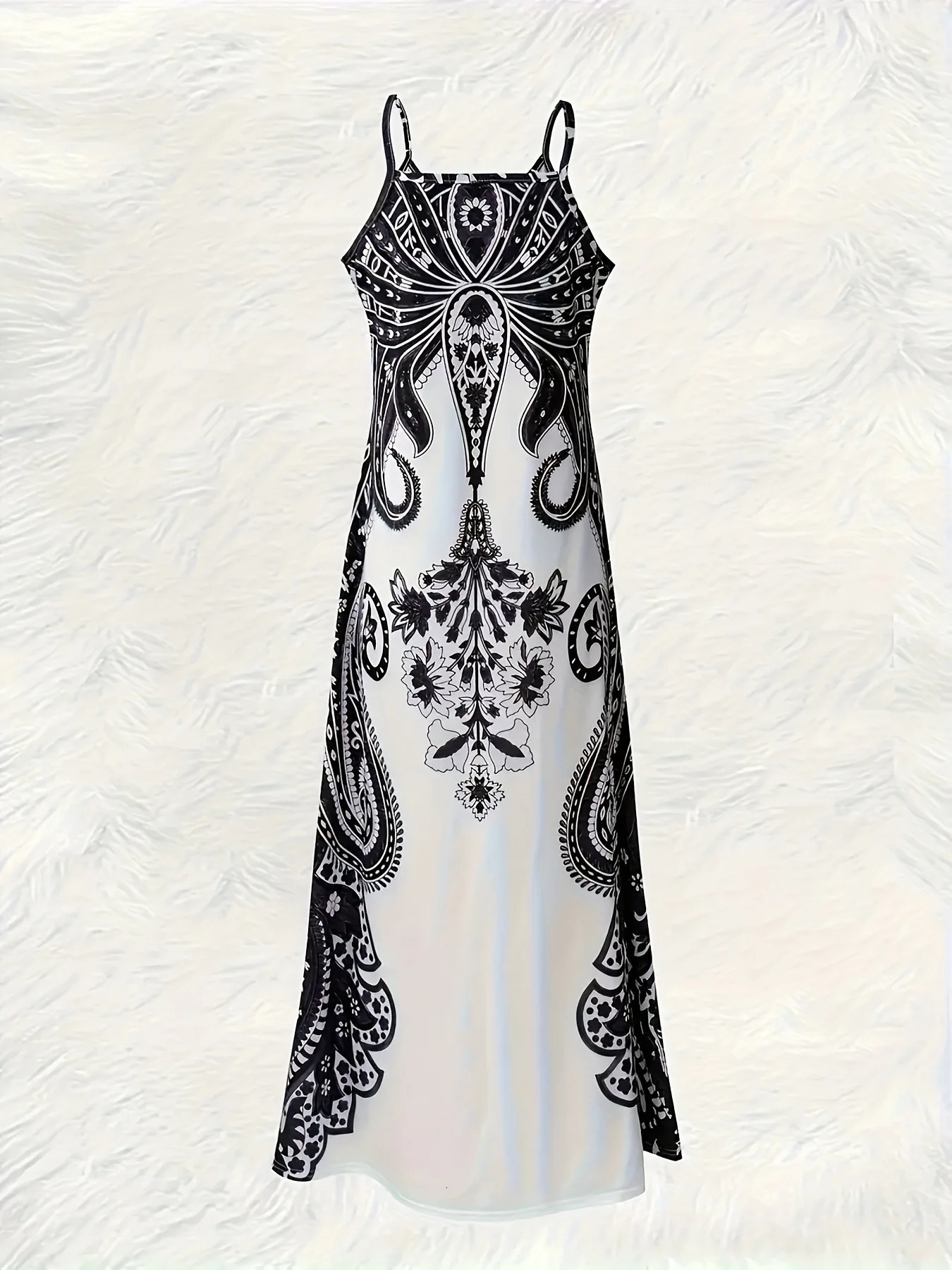 Crossborder Seaside Resort 3d printed Bohemian maxi dress Summer casual womens 250103