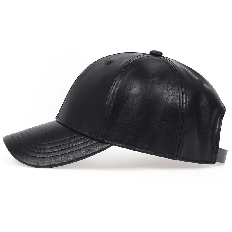 Pu Leather Baseball Caps Spring and Autumn Outdoor Adjustable Casual Hats Sunscreen Hat 241230