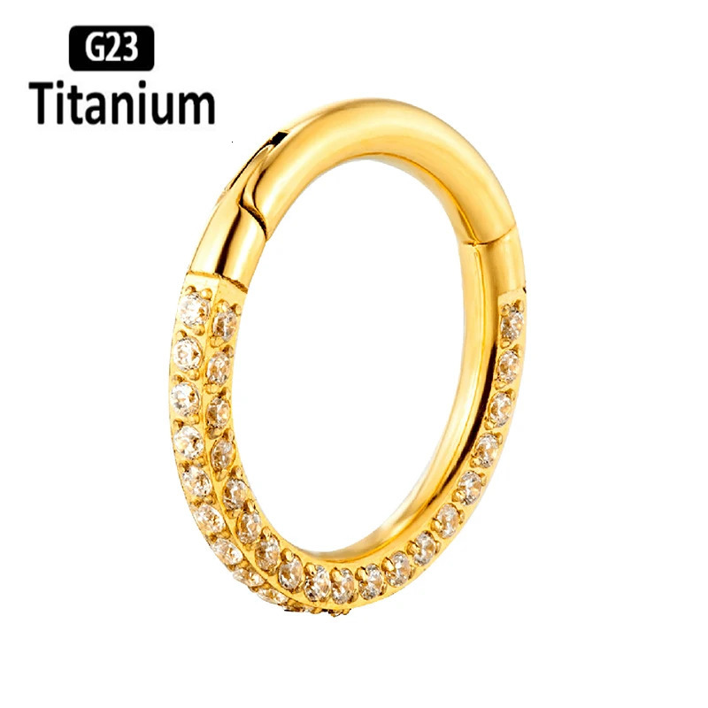 G23 High Quality Three sides Zircon Hight Segment Rings Open Small Septum Piercing Nose Earrings Helix Body Jewelry 16G 250103