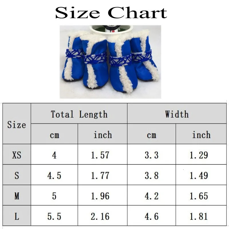 Pet Product 4Pcsset Dog Winter Shoes Waterproof Puppy Shoes Pet Dog Anti-Slip Rain Snow Boots Thickened Dog Shoes Christmas 250106