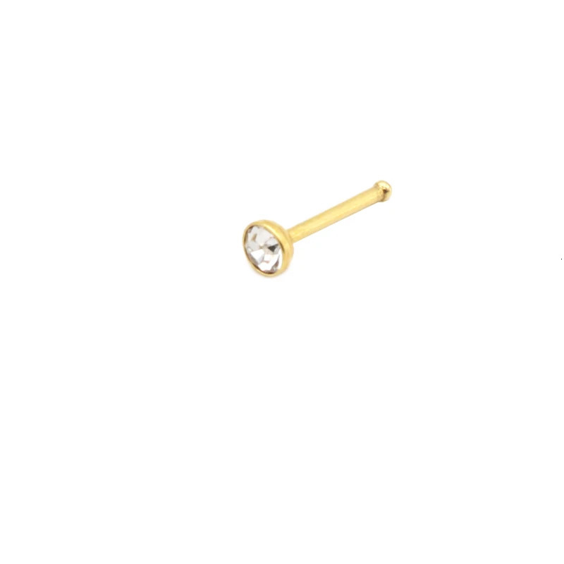 100pcs Mini Nose Stud Ring CZ Pin Small Fine Gem Straight Bar Steel 1mm 1.5mm 2mm 2.5mm 3mm 20G Body Piercing Jewelry 250103