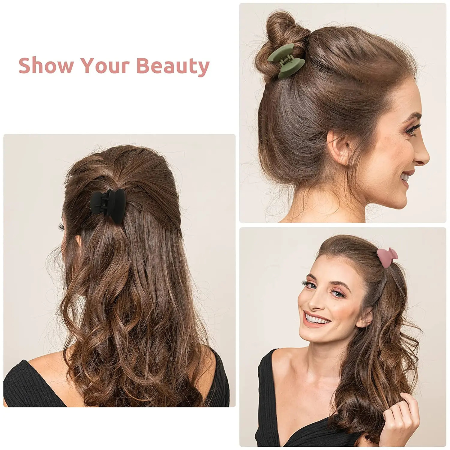 Small Hair Claw Clips for Women Hair Claw Clips Thin Fine Short 1.5 Inch Lolalet Cute Medium Size Acrylic No 12 Pack 250106