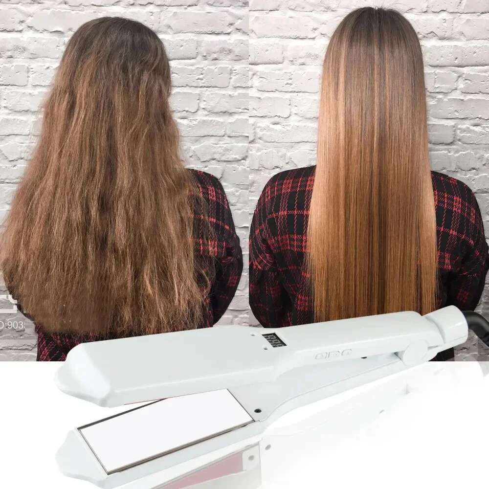 Professional Cold Hair Straightener Infrared and Ultrasonic Salon Care Treatment for Frizzy Dry Recovers Damage Flat Iron LED