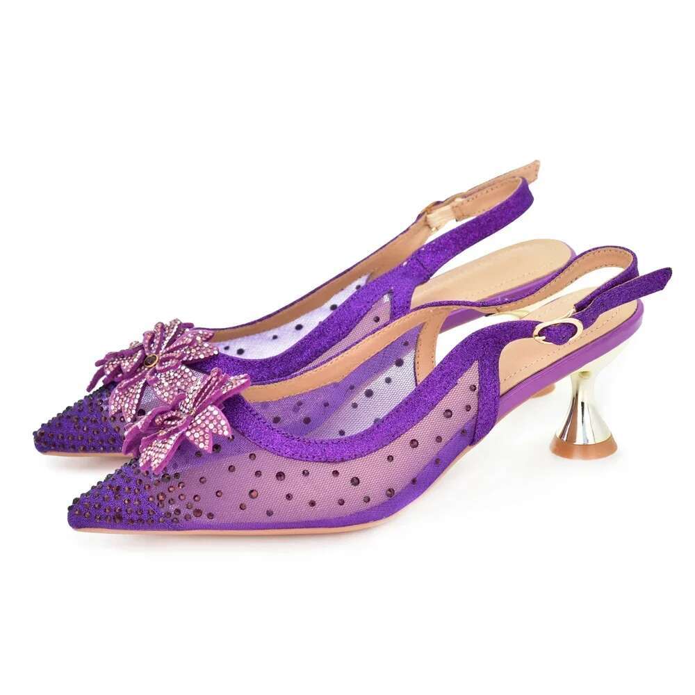 Newest Sexy Summer Mules Toe Woman Party Wedding Pumps Women Shoes Decorated With Rhie