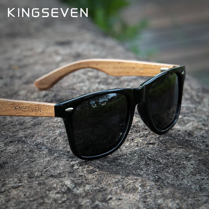KINGSEVEN Fashion Handmade Natural Wooden Sunglasses For Men Women Polarized Sun Glasses UV400 Mirror Male Eyewear 250106