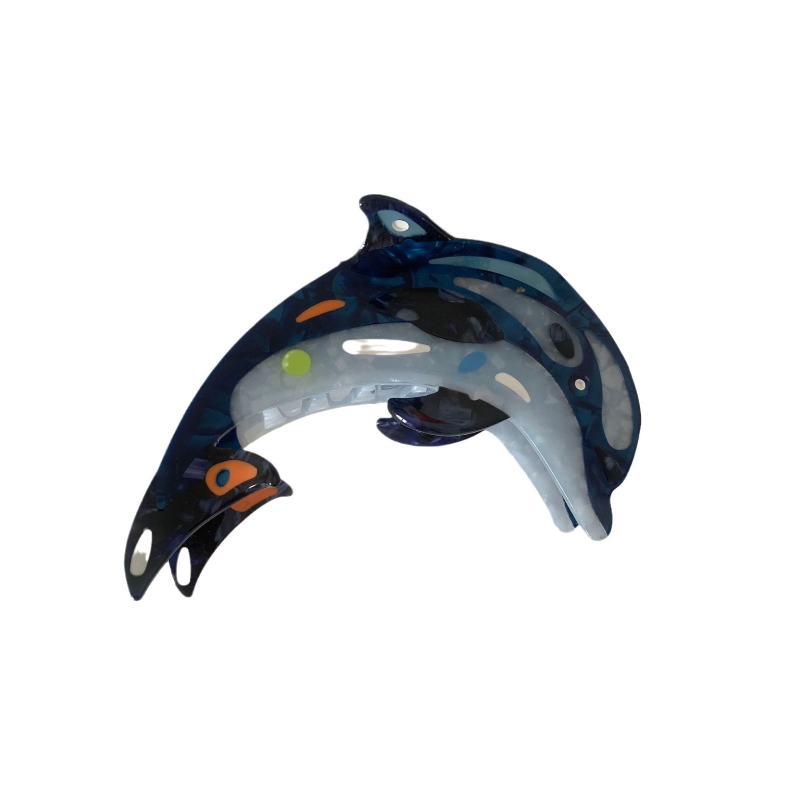 Niche design whale hair clips fall new orca scratch clip splicing large plate hair acetate hair card hair accessories clip