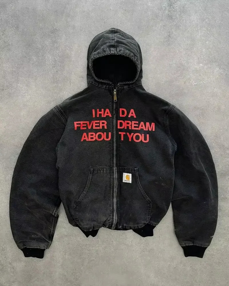 y2k retro Goth Punk zipper Sweatshirt Women Couple Personality hoodie Harajuku fashion Streetwear loose casual jacket 250103