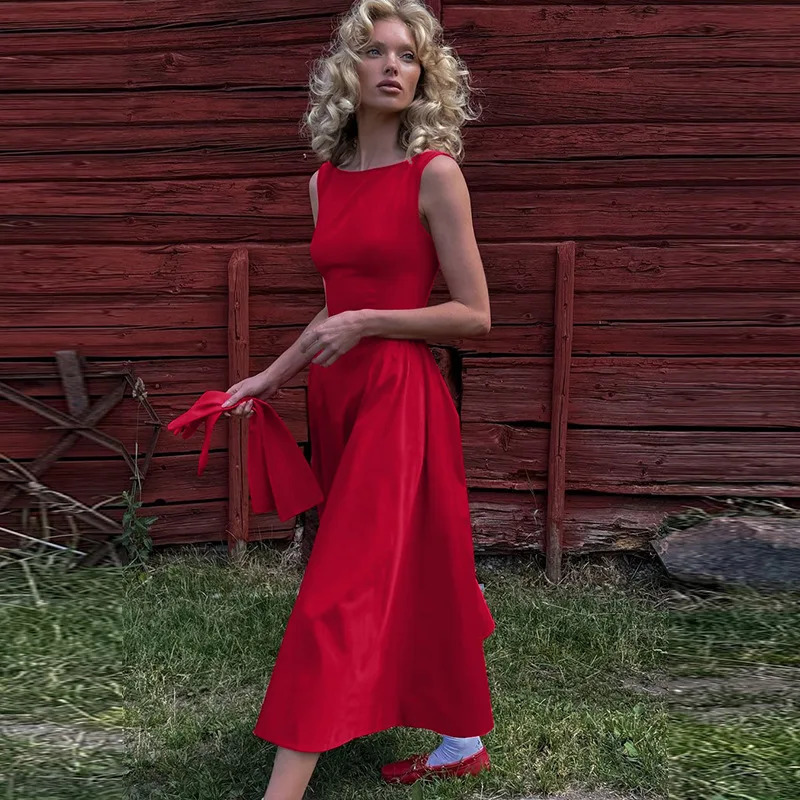 Suninhaart 2025 Elegant and Beautiful Womens Sleeveless Year Party Dress Sexy Casual Birthday Dress 250103