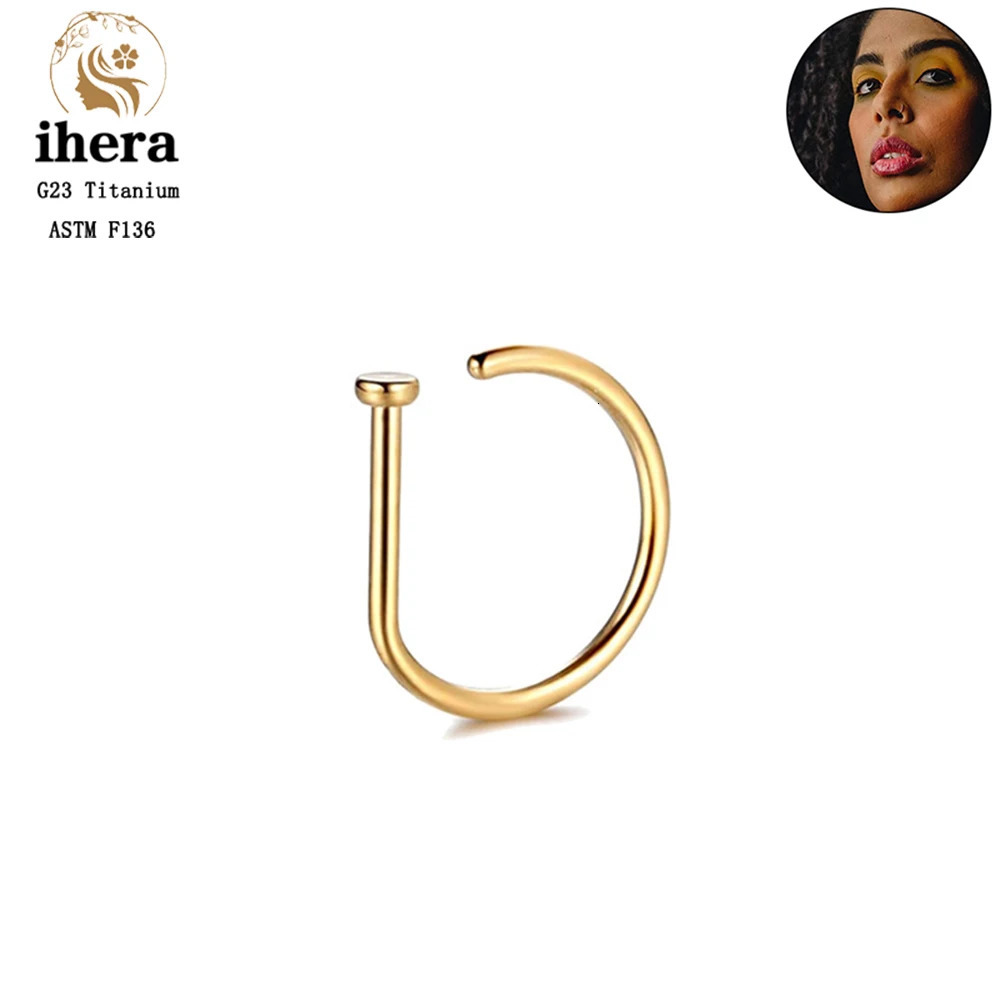 10PCS G23 D Shape Nose Piercing ASTM F136 20G Nose Ring Hoop Septum Rings Sexy Women Body Jewelry Nariz Stud 250103