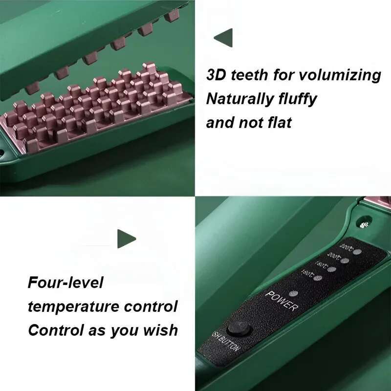 iron Professional Ceramic Volumizer Shaggy Hair Curg Iron Comb Grid Crimper Waves Corn Brushes Styg Tools