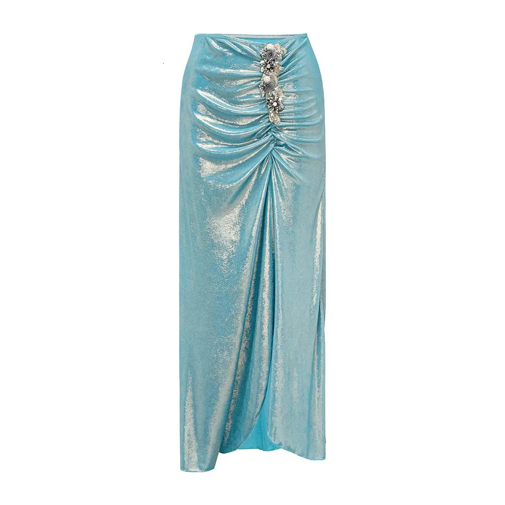 Swimsuit Deep V Heavy Industry Solid Color Glossy One-piece Swimsuit Set for Women Style 250106