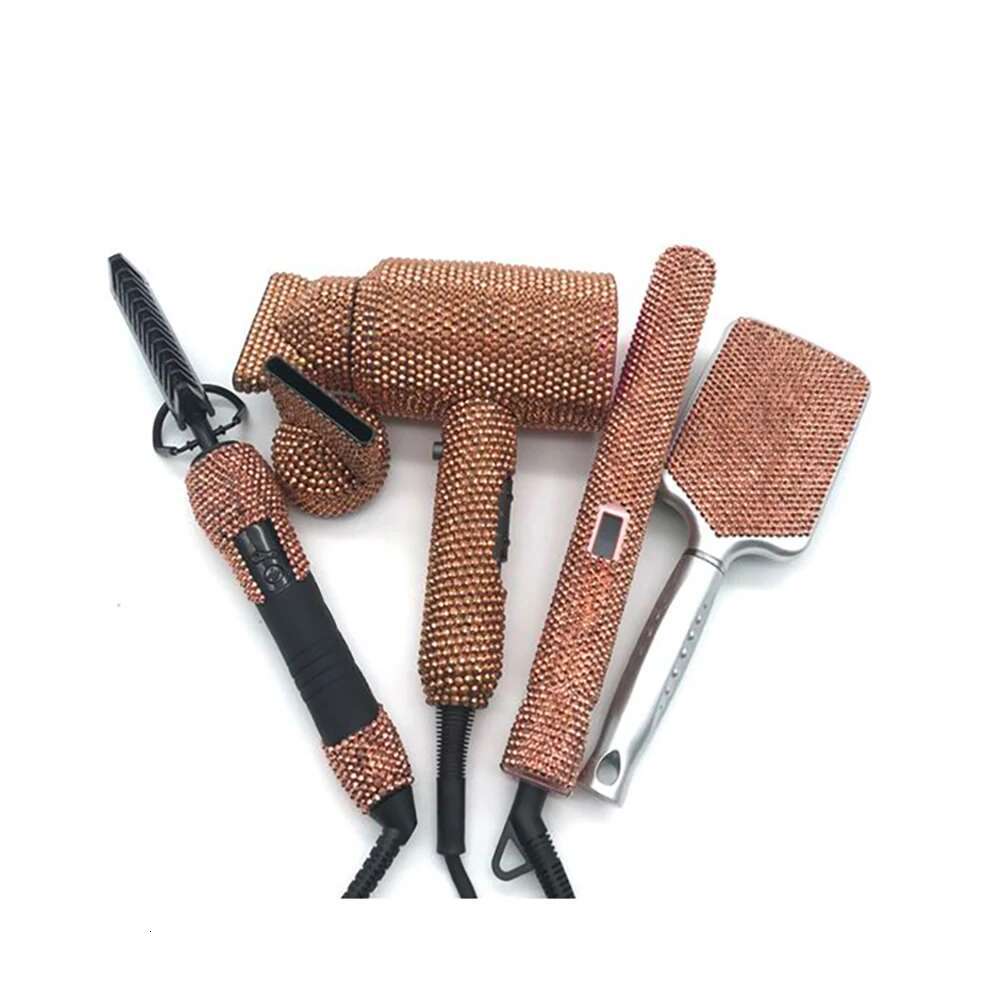 Styg Appliances 4 Piece Stylist Heating Plate Hair Straightener Hot Comb Blow Dryer Kit with Bg Rhies