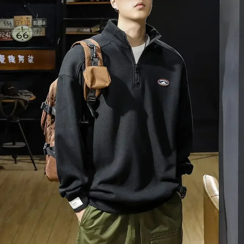 Mens Polo Shirt Mens Sports Shirt Graphic Top Baggy Black Long Sleeve High Fashion Trends Size Original 250103