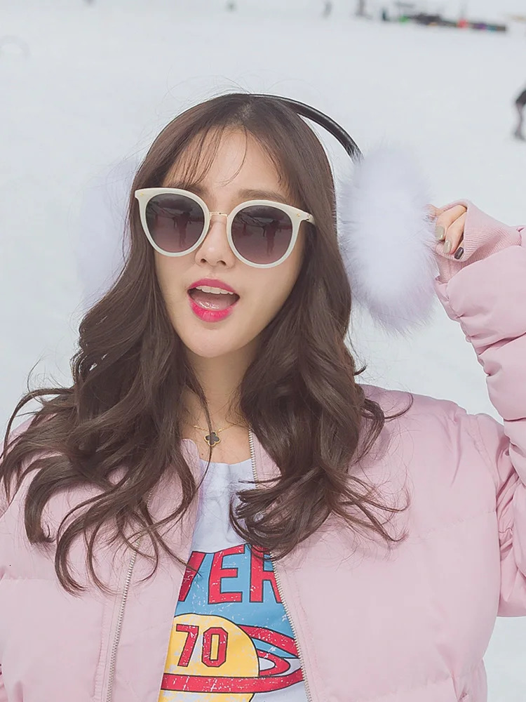 Real Fox Fur Earmuffs Aarrival Unisex Womens Winter Warm Girls Ear Muffle Earflap Ear Cover Double Sided 250106