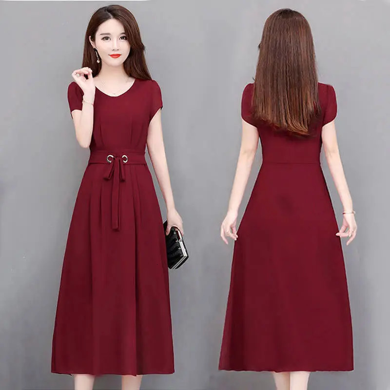 Summer 2025 Befree Beach Long Retro Bandage Casual Ruffle Elegant Maxi Party Short Sleeve Silk 5XL Dress Vestidos Sexy Women 250103