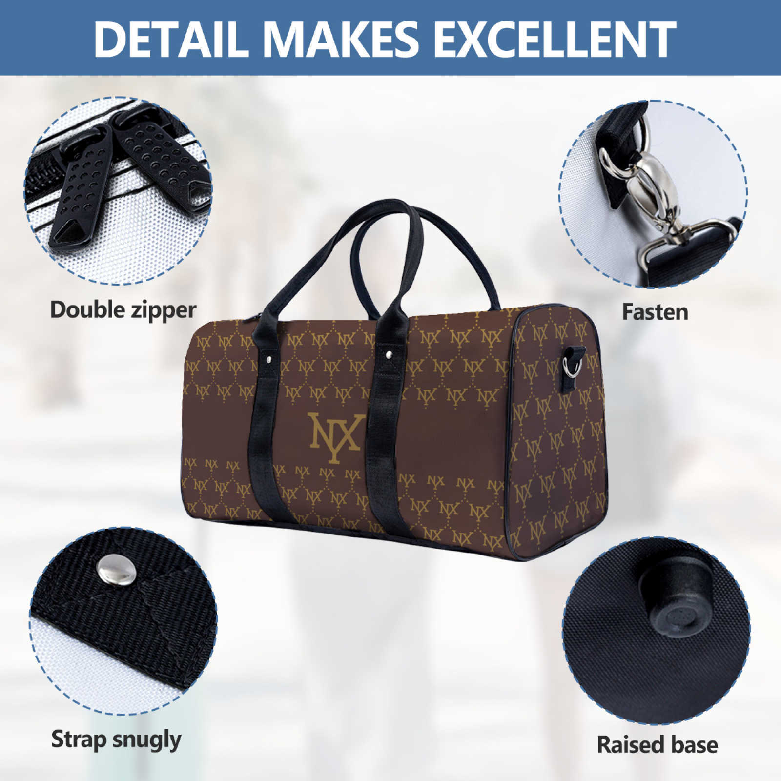NXY Women Weekend Men Duffel Bags Night Gym Sports Bag Waterproof Luxury Print Design Travelling Bag Leather Duffle Bag