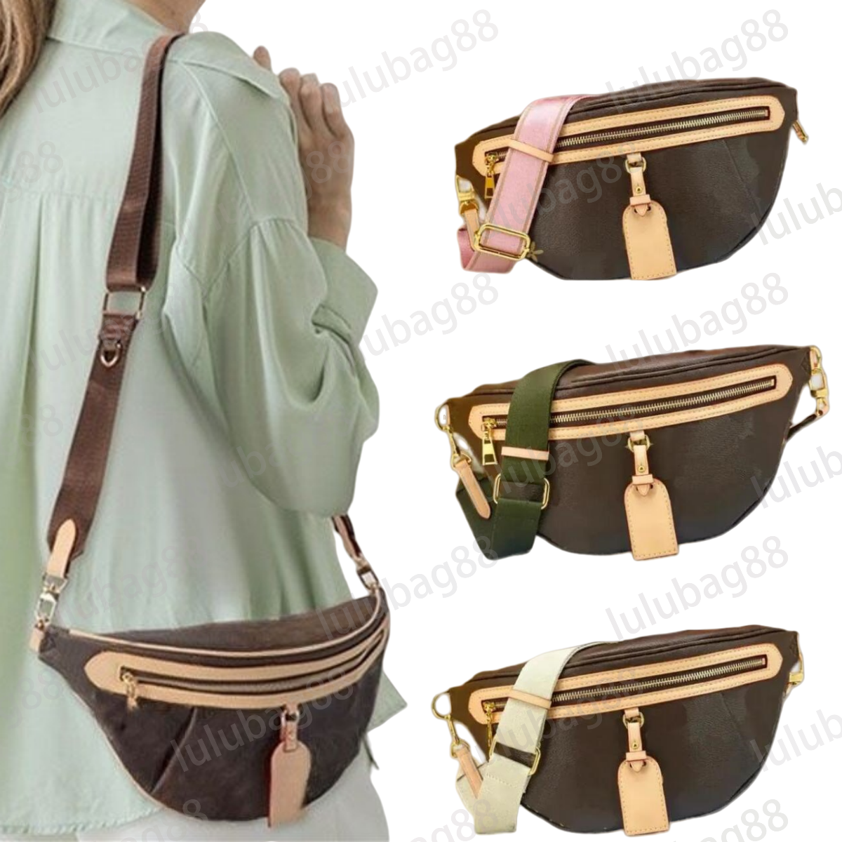 Bum bag designer fanny pack women belt bag designer waist bag leather brown white black mens crossbody luxury mini bumbags zipper classical casual trendy xb178