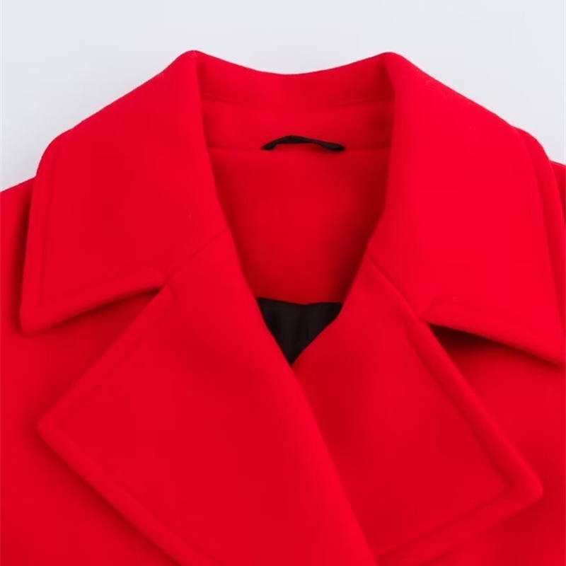 Autumn and Winter Arrivals Clothing Pocket Decoration DoubleBreasted Lapel LongSleeved Coat 241217