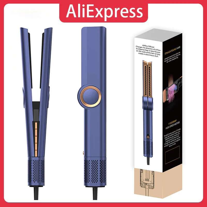 Airstrai 2-in-1 110000RMP Hair Dryer Wet & Dry Styg Straightener Air Wrap Negative Ion Portable Clamps