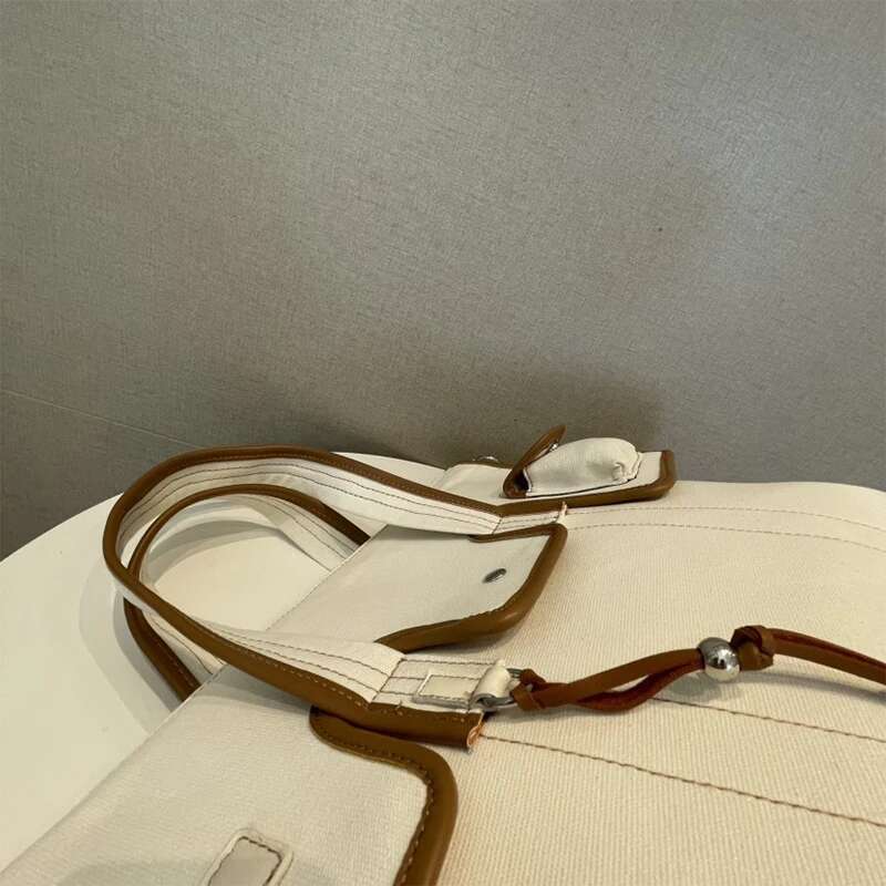 Niche Women's Large Capacity Canvas Fashion Trend Square Messenger Ladies Contrast Color Design Shoulder Bag 2025