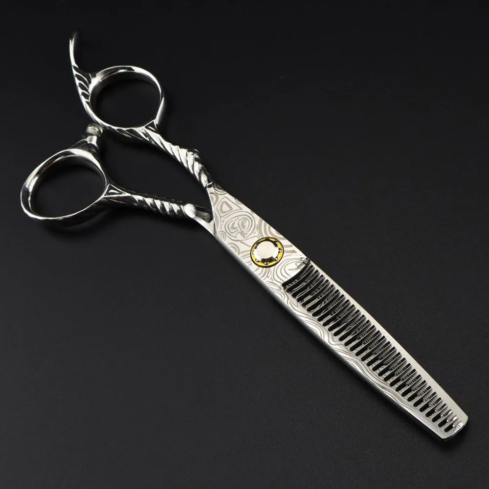 Professional 6 Left handed scissor Damascus Bearing hair scissors haircut thinning barber cutting shears hairdresser scissors 250106 S2563