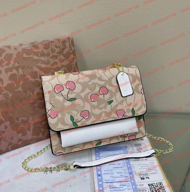 Women Fashion Shopping Satchels Shoulder Bag Klare Organ Bag Flip chain Strawberries pattern handbag crossbody messenger bags totes Luxury designer purses wallet