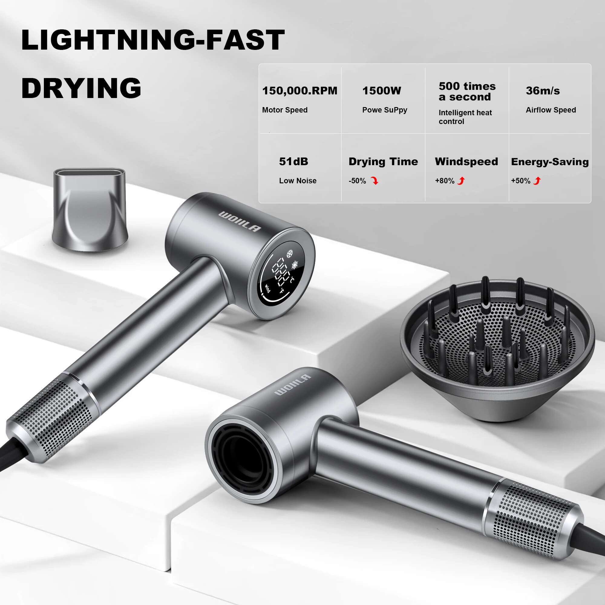 Speed 36m/s Super Dryer Leafless Hairdryer Personal Care Styg Negative Ion Tool Constant Anion Electric Hair Dryers