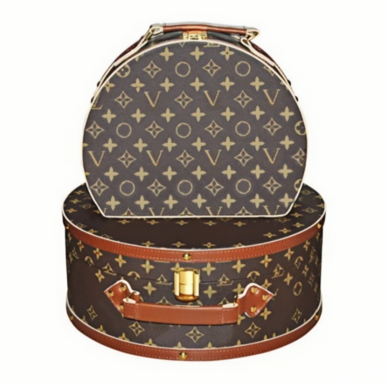 2025 Retro fashion designer leather brown letter Old Flower storage box luxury Vintage semi-circular storage box organizing box home decoration ornaments